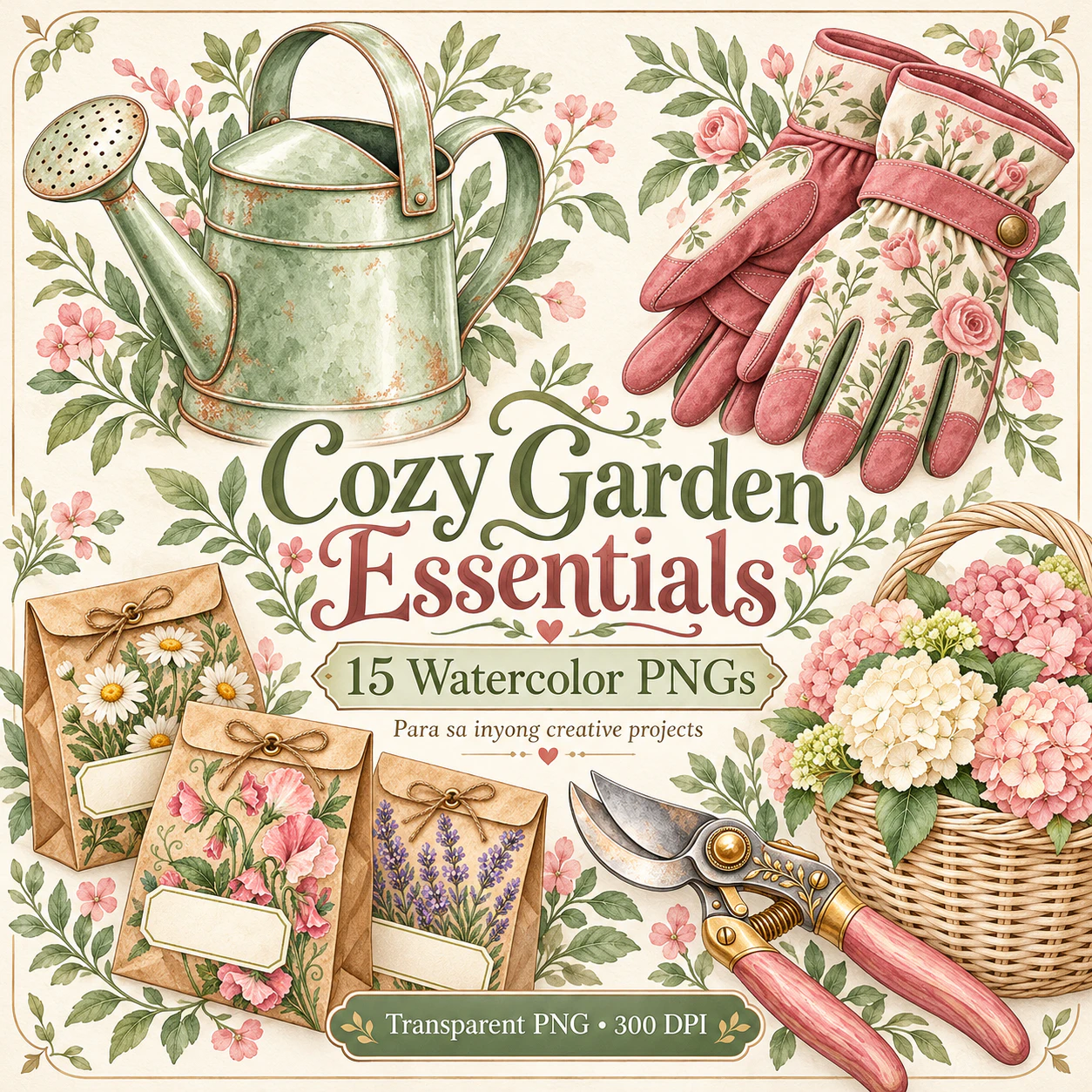 Watercolor preview of Cozy Garden Essentials