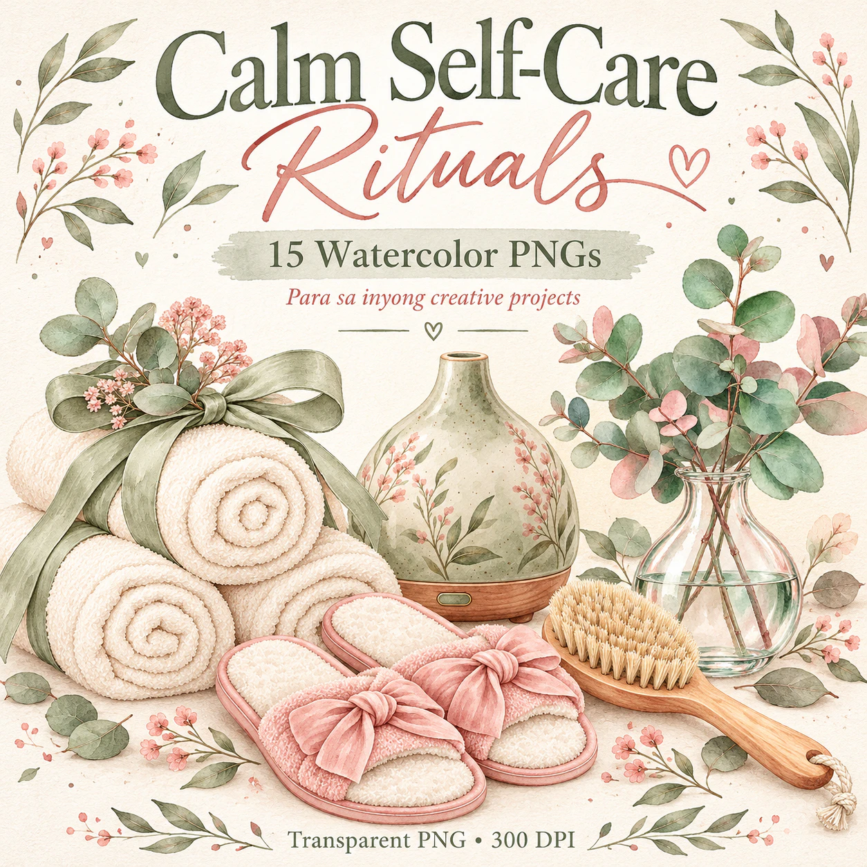 Watercolor preview of Calm Self-Care Rituals
