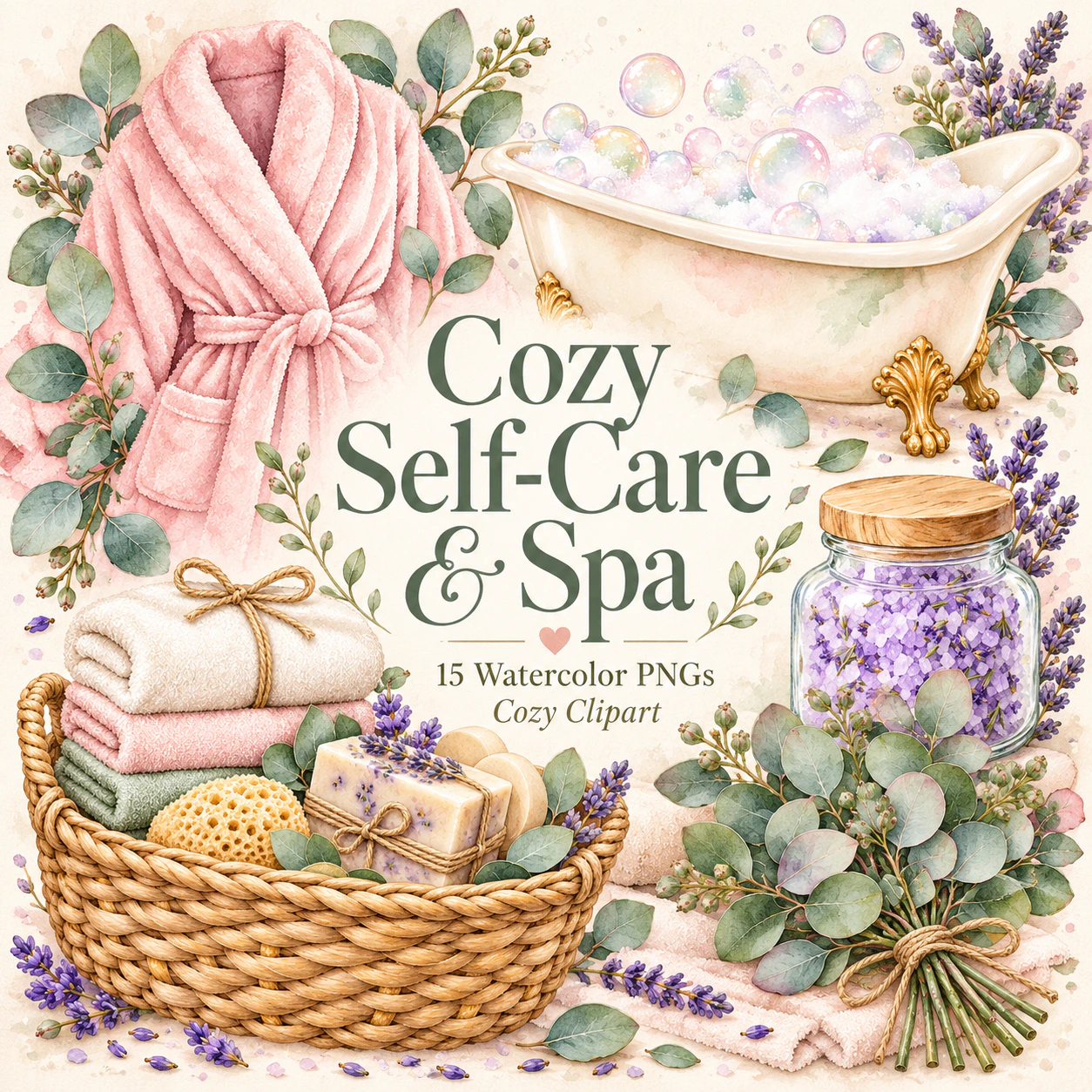 Watercolor preview of Cozy Self-Care & Spa