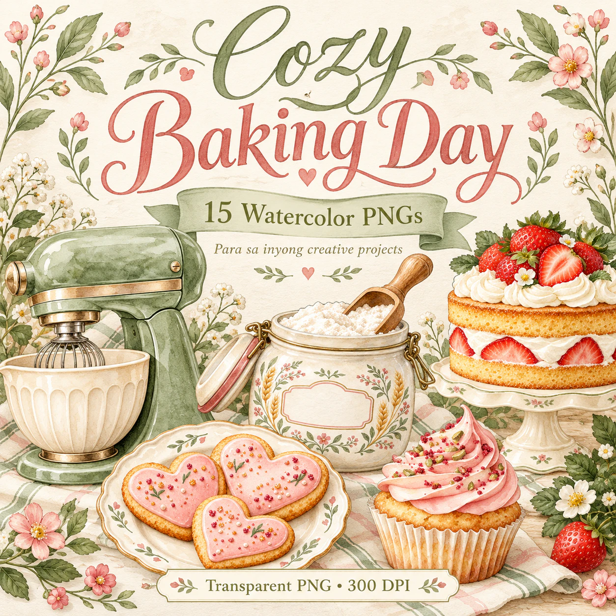 Watercolor preview of Cozy Baking Day