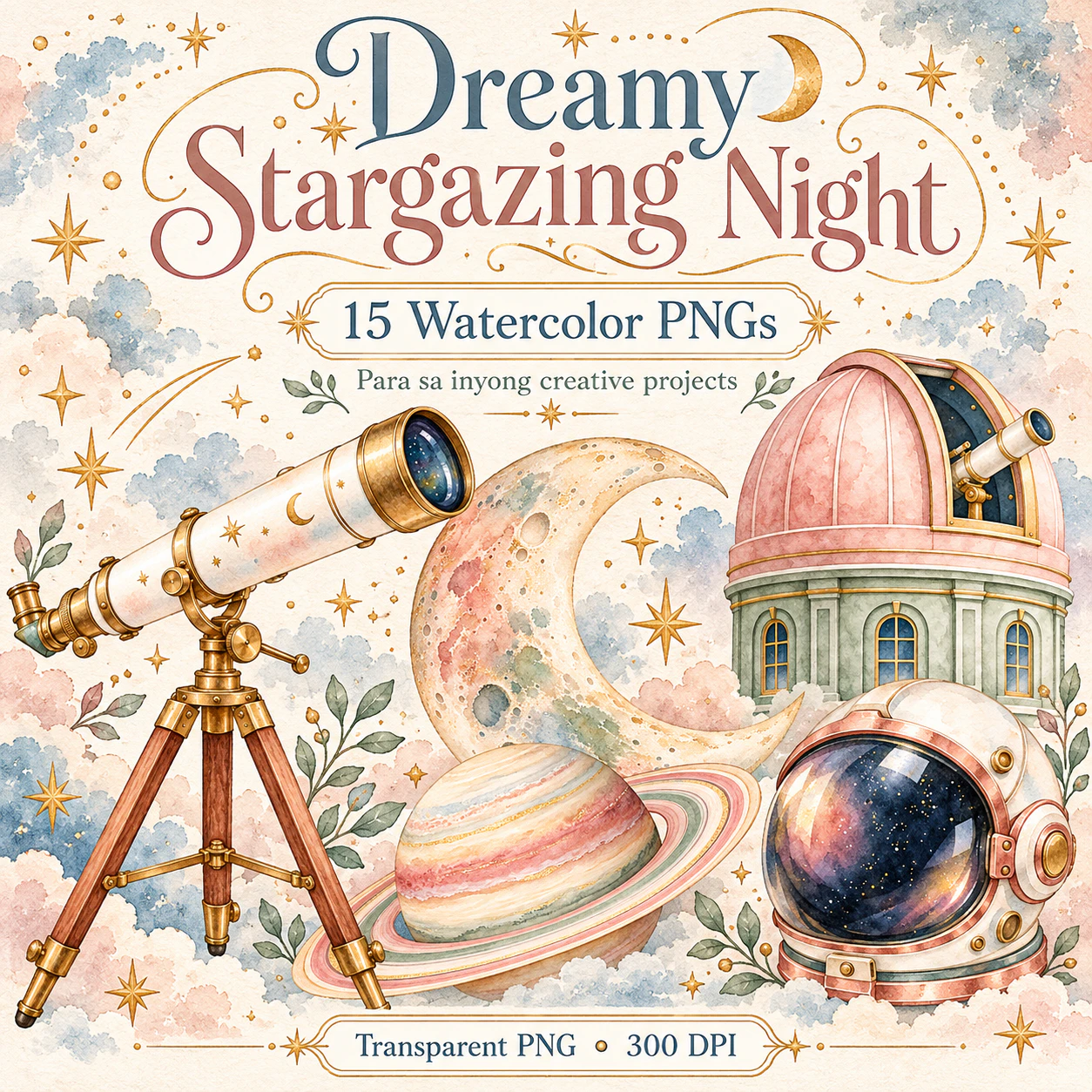 Watercolor preview of Dreamy Stargazing Night