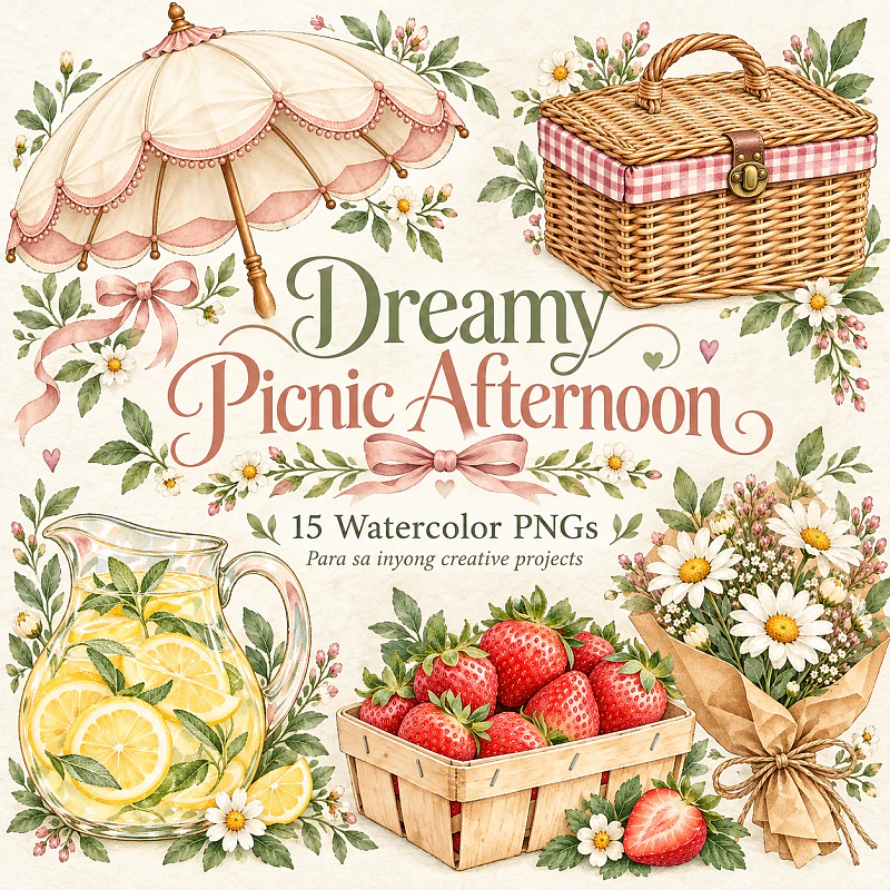 Watercolor preview of Dreamy Picnic Afternoon