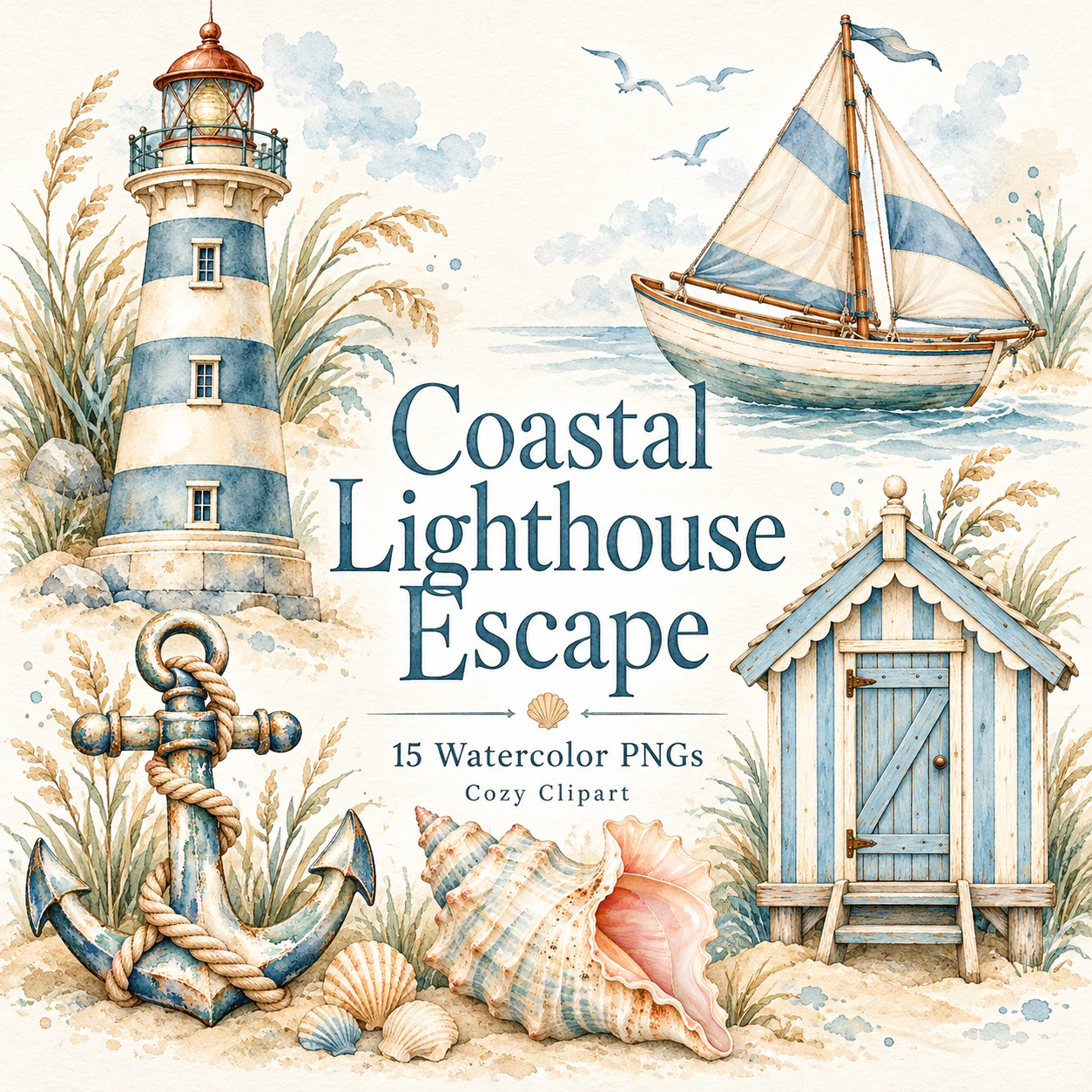 Watercolor preview of Coastal Lighthouse Escape